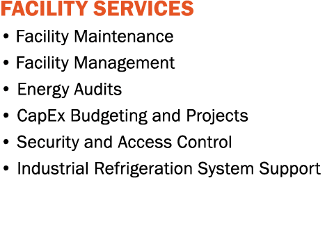 FACILITY SERVICES   Facility Maintenance   Facility Management   Energy Audits   CapEx Budgeting and Projects   Secur   