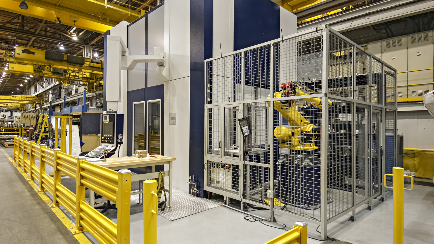 By designing for occupant safety upfront, we help clients mitigate risk of injuries down the road. Pictured here: GE Gas Power in Greenville. Smart design protects industrial facility occupants. 