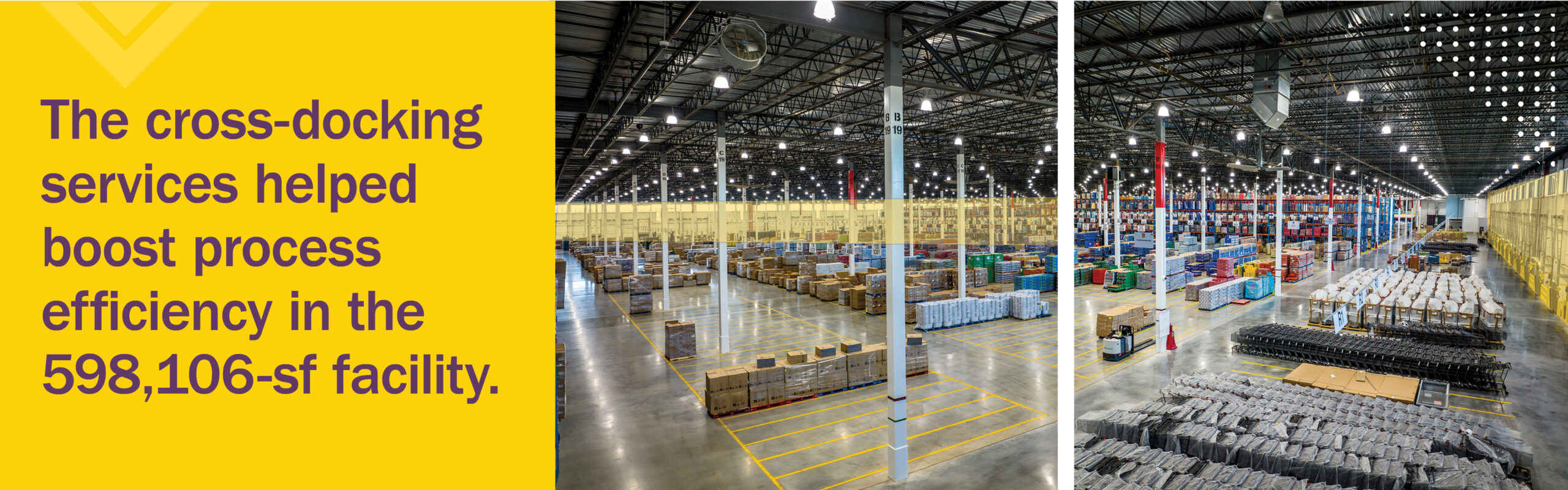 Design Solutions: The cross-docking services helped boost process efficiency in the 598,106-sf facility.