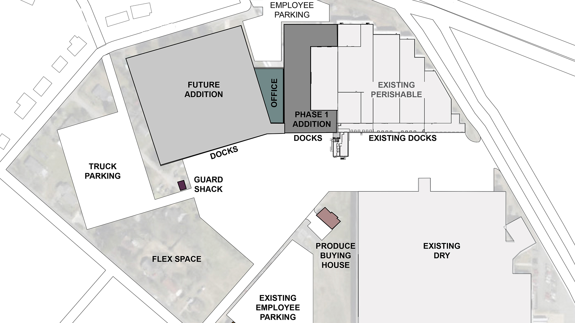 The master planning exercise we completed for a Southeast-based grocery retailer assisted us in the design of a Phase 1 addition. The layout meets a variety of needs, now and in the future.